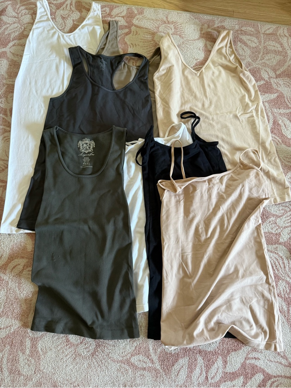 Nikibiki Ribbed Tank Top Bundle — Black, White, Tan, Charcoal & Blush